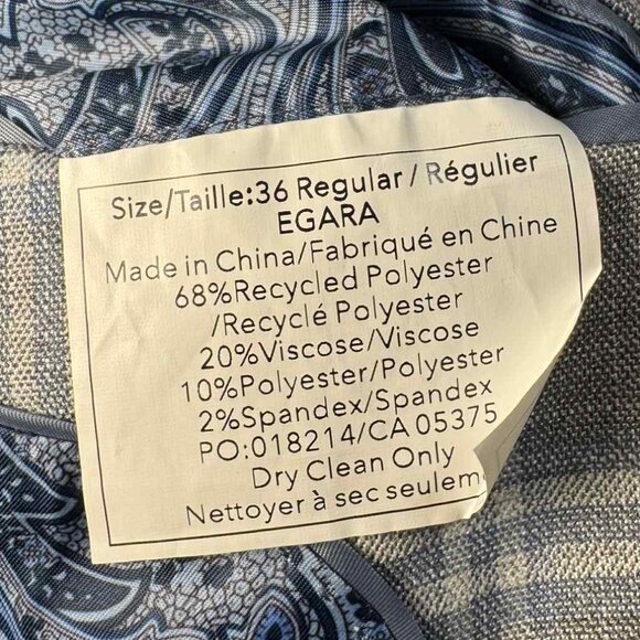 Egara Grey & Blue Check Patterned Two-Piece Suit - 36R & 30x30 - Picture 2 of 11